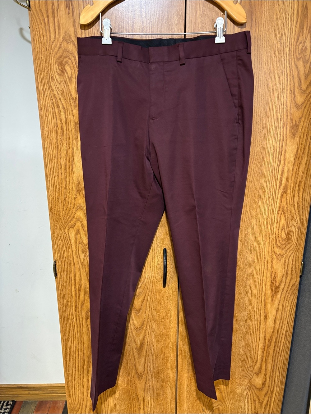 Express Men's Slim Dress Pants in Wine
